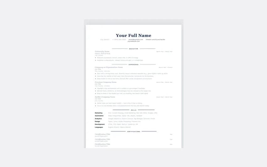CV template